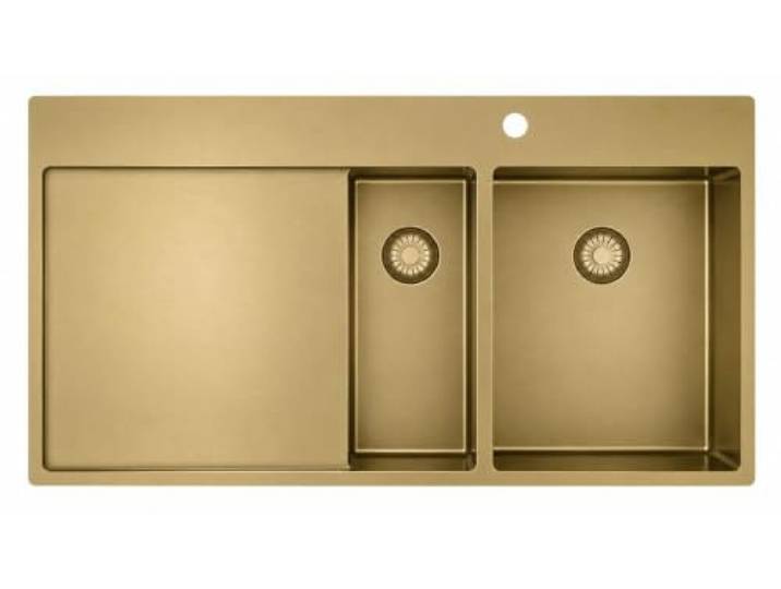 Küchenspüle 100x52 cm Gold 1,5 mit Abtropffläche rechts Pure.Sink