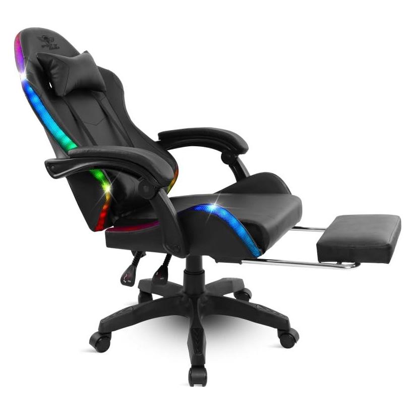 Spirit Of Gamer Sirius RGB Gaming-Stuhl - Höhen- und Neigungsverstellung - Schwarz - max. 120 kg (PERSPISOGGCSRG)
