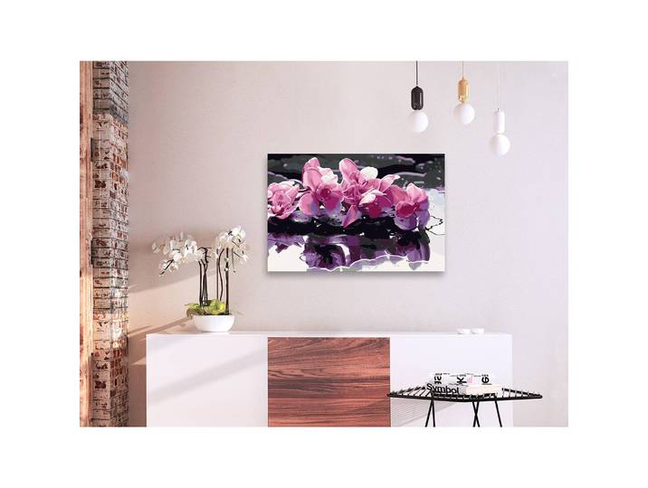 Peinture par numéro - Orchidée violette Lin Mauve/Rose foncé 40 x 50cm