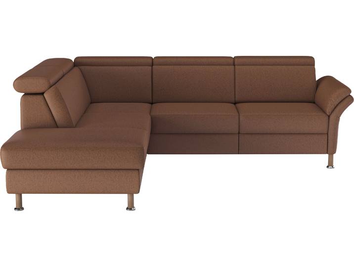 Ecksofa, Braun, 259x227 cm, 100% Polyester, Mit Relaxfunktion, Klassisch, Home-affaire