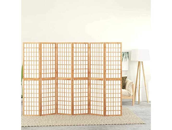 NLQMSU Faltbare Trennwand, 6 Paneele, 240 x 170 cm, japanischer Raumteiler Transparentes Reispapier, Privatsphäre, faltbares Design, einfache Montage, inklusive Anleitung