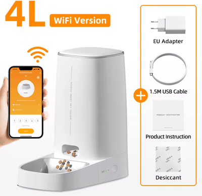 Inspire Curations ROJECO Smart WiFi Automatic Cat Feeder For Cats & Small Dogs wifi Single Bowl