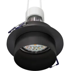 ledscom.de Deckeneinbaurahmen KRON, rund, schwarz matt, inkl. GU10 LED 227lm, warmweiß
