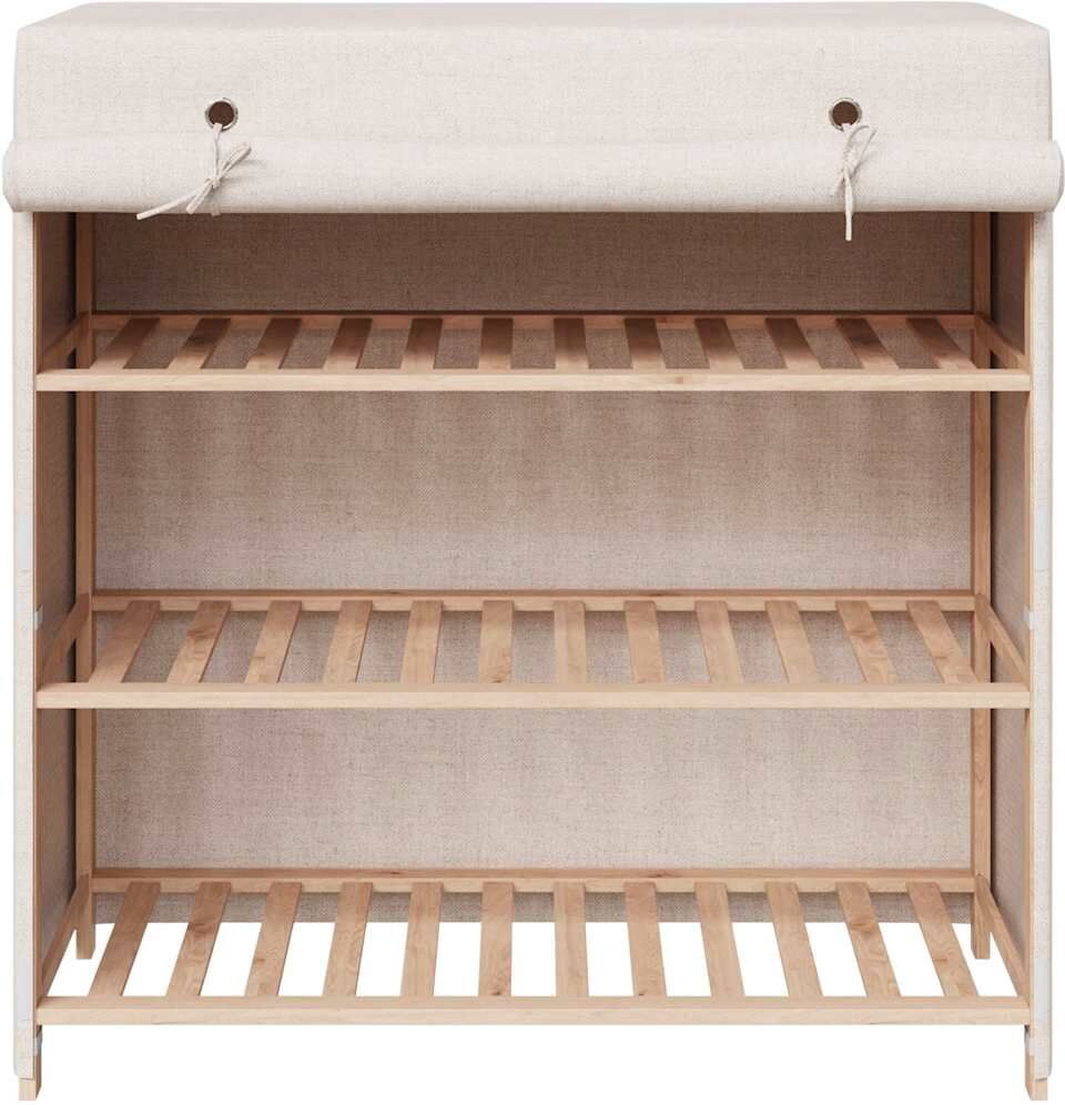 vidaXL Zapatero con funda de tela blanco 79x40x80 cm Blanco