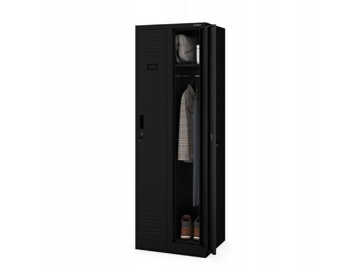 Armoire vestiaire social 4 compartiments KACPER II 600x1800x500 mm noire
