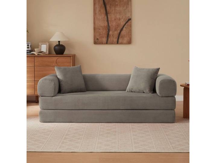 canapé-lit- Zukavenir- convertible en lit conception modulaire housse en velours doux- L195xP89xH59cm