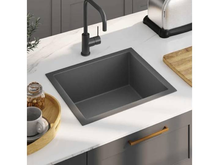 Xolmizyn Einbauspüle, Edelstahl-Küchenbecken, Quadratisch, Satin-Finish Handgefertigt, Schalldämmende Pads, X-Form Wasserabfluss