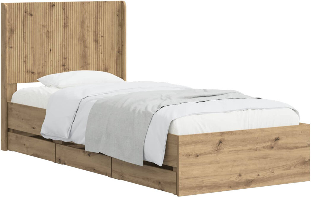 17 Stories Bed Frame Artisan Oak European Single (90 x 200 cm)