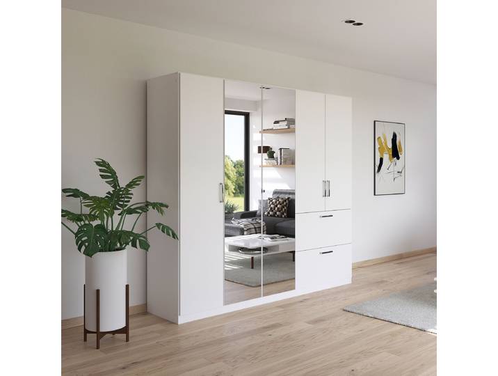 Armoire à portes battantes Padua 226cm Blanc/Blanc alpin