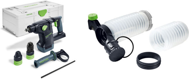 Set Festool Akku-Kombihammer KHC 18 EB-Basic + Absaugvorrichtung AV-BHC/KHC
