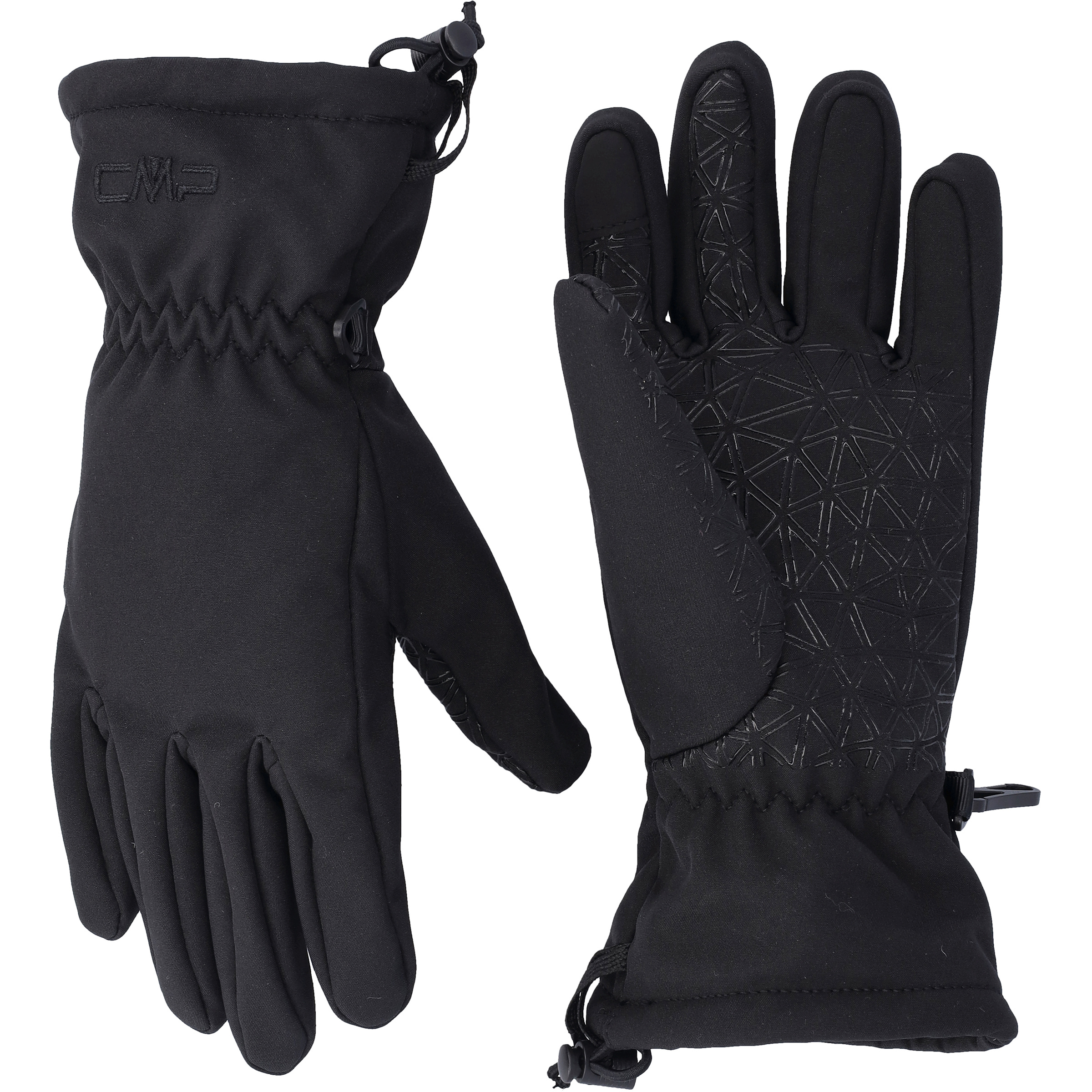 CMP Softshell Kinder Fingerhandschuhe schwarz Größe 5 Trekking Elastisch Wasserabweisend
