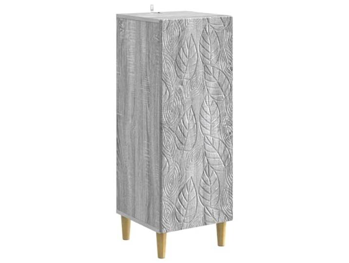 Kaorsrow Sideboard Grau Sonoma 33x34,5x90 cm Kommode mit Eukalyptusbeinen Schlanker Beistellschrank in Grau Sonoma für Wohnzimmer und Esszimmer mit 2 Fächern, Tür und stabilen Holzfüßen.