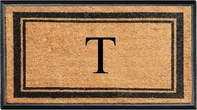 "A1 Home Collections Markham Border Natural Flocked Rubber Large Doormat 30""x48"""