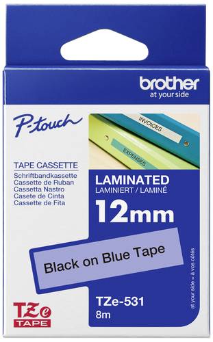 Brother TZe TZe-531 Bandfarbe: Blau Schriftfarbe:Schwarz 12mm 8m