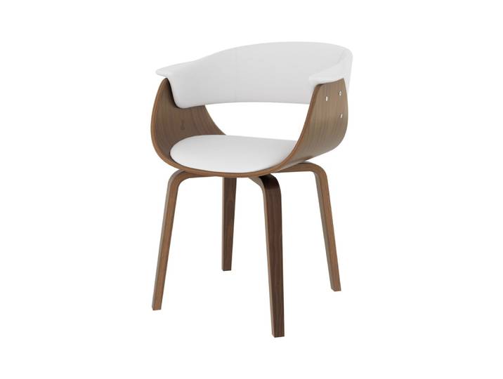 Chaise en cuir synthétique blanc