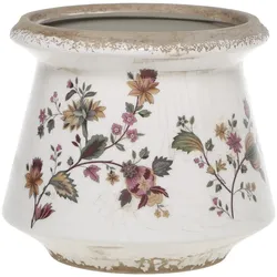 Chic Antique Nancy Blumentopf Typ 3 mit Blumenmotiv, H13/D14,5 cm