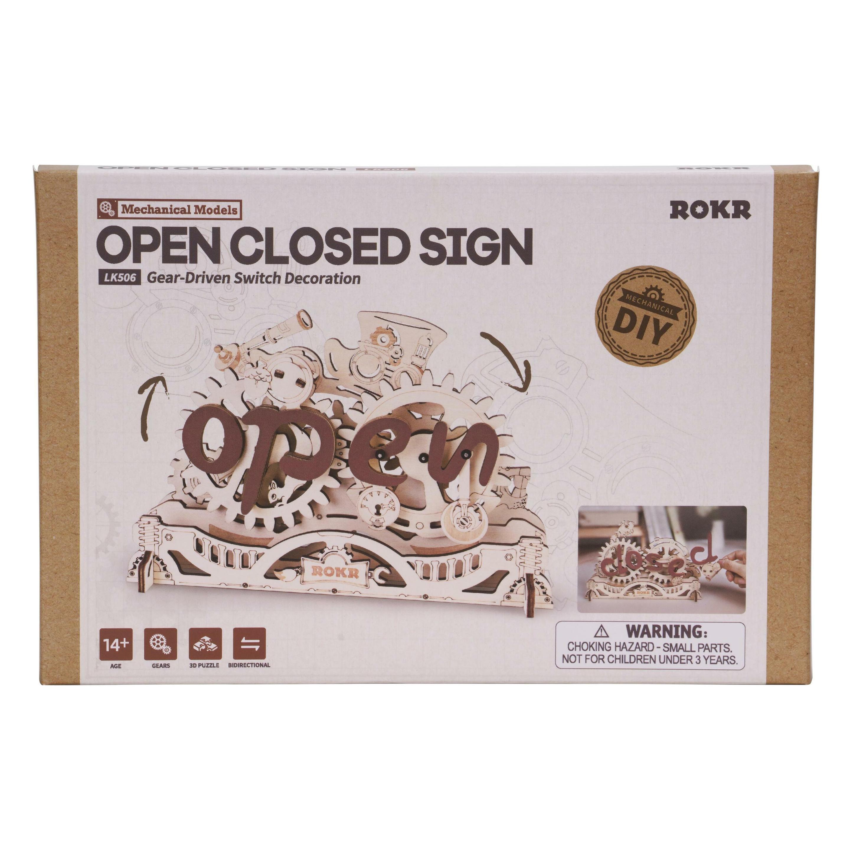 Robotime Bausatz Open Closed Schild, Modell Art: Dekoration (LK506)