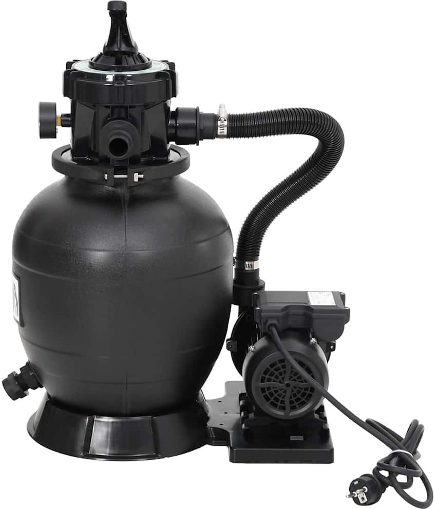 vidaXL Filtre à sable de piscine avec vanne 6 voies Noir