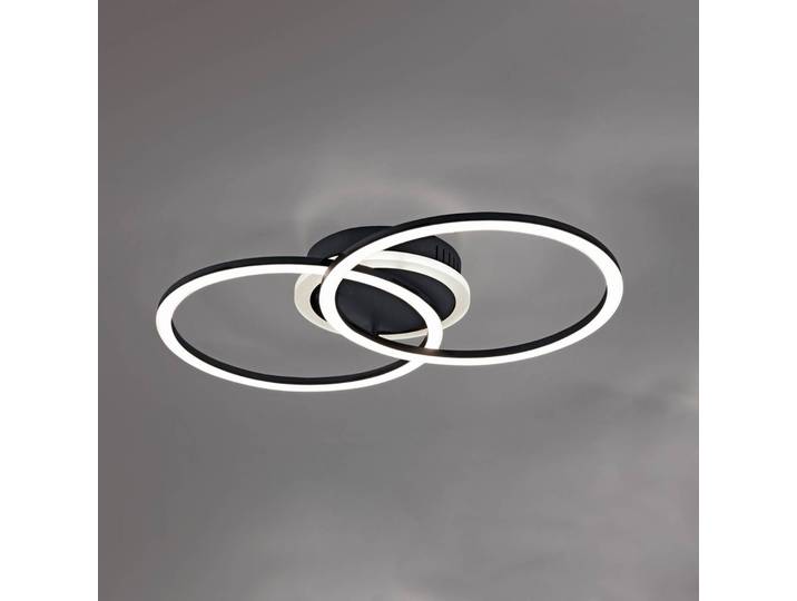 Reality Leuchten LED Deckenlampe Venida, dimmbar, schwarz, für Wohn- / Esszimmer, Metall, Modern, LED Deckenleuchte