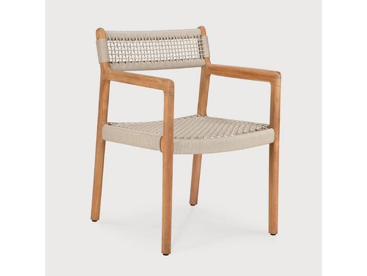 Ethnicraft Jack Woven Outdoor-Armlehnenstuhl Teak/Kordel Beige