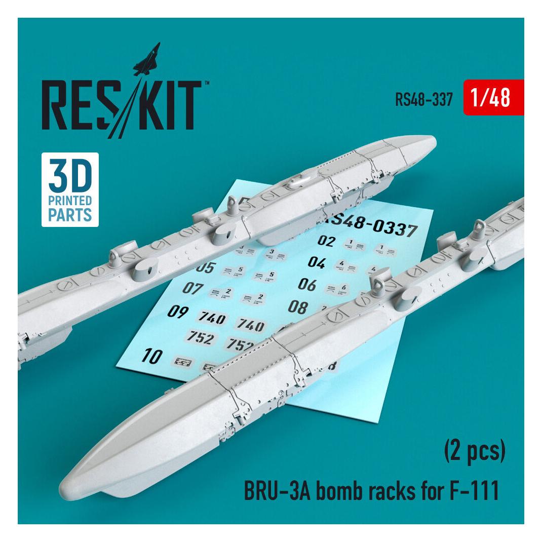 ResKit BRU-3A bomb racks for F-111 (2 pcs) (3D Printed) (RS48-0337)