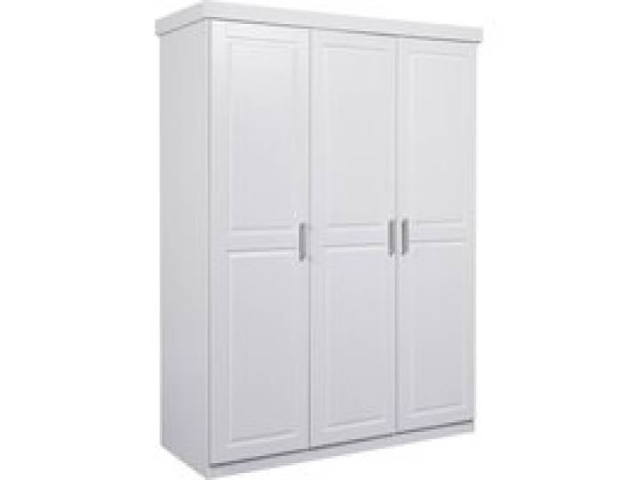 INTER LINK Armoire à vêtements en pin massif, veines naturelles (3 portes, blanc)