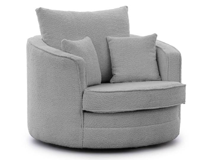 Fauteuil pivotant rotatif à 360° en tissu bouclé