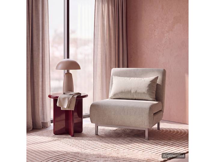 Schlafsessel CARMACK Beige/Creme Strukturstoff Lonne 77 x 78 x 85cm