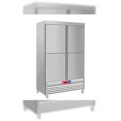 Gasfrit – Kühlschrank mit 4 Türen aus Edelstahl, tropikalisiert Klasse D. 1220 × 700 × 2050 mm
