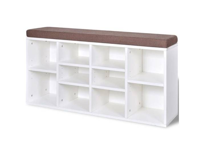 Blanc Banc coffre - Banc de rangement - à chaussures 10 compartiments Blanc m124