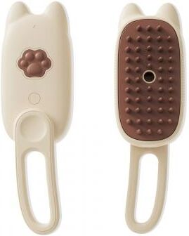 Smart Shopping Spot Electric Pet Grooming Brush For Cats And Dogs Steam Massage Hair Removal Comb With Spray Function beige