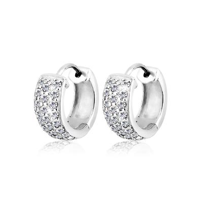 Paar Creolen ELLI "Ohrringe Paar Creolen Elegant 925 Silber, mit Kristallen von Swarovski", silber, Ohrringe, Damen, Silber 925 (Sterlingsilber)