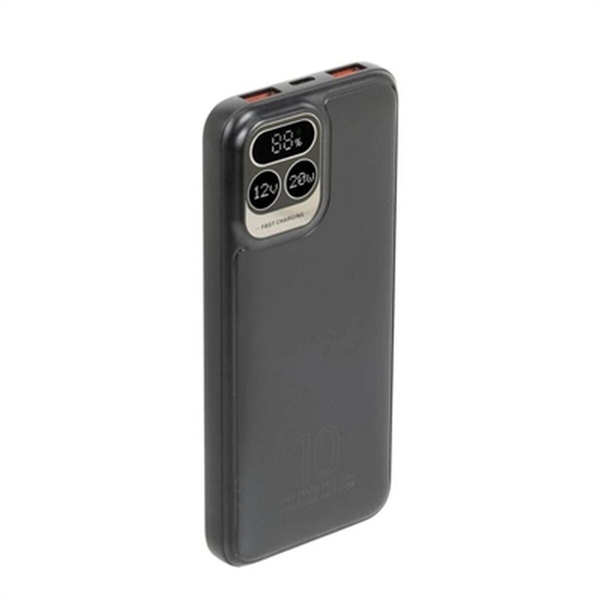 Rivacase Powerbank 10000mAh met 1 USB-C poort, 20W PD/QC en digitaal display, zwart