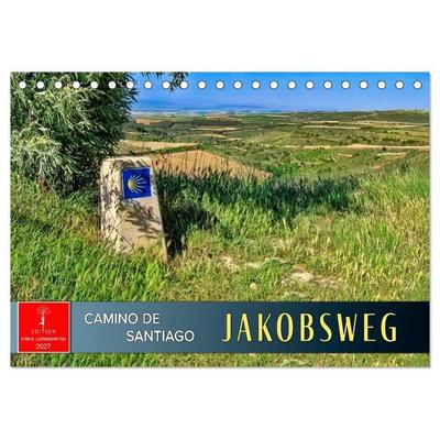 Camino de Santiago - Jakobsweg (Tischkalender 2027 DIN A5 quer), CALVENDO Monatskalender