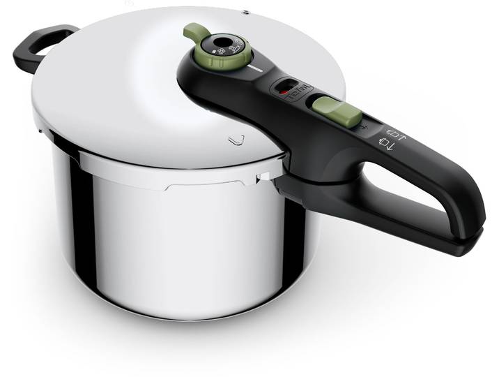 Schnellkochtopf TEFAL Secure Trendy , silber (edelstahlfarben), 6 l, Töpfe, Schnellkochtopf, Dampfkochtopf, Garregler, Sicherheitsvorrichtung, Induktion