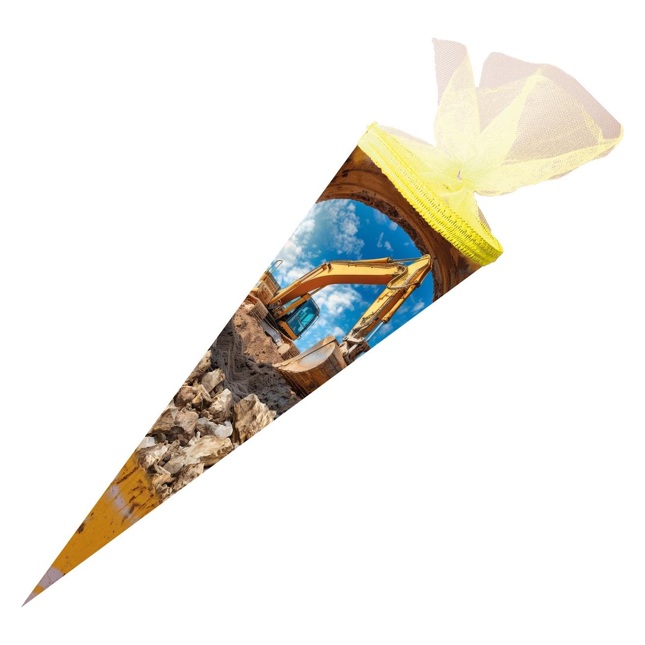 Magni Nestler Schultüte Baggertechnik rund mit Tüllverschluss 50cm (50 cm, 1x) (56499807)