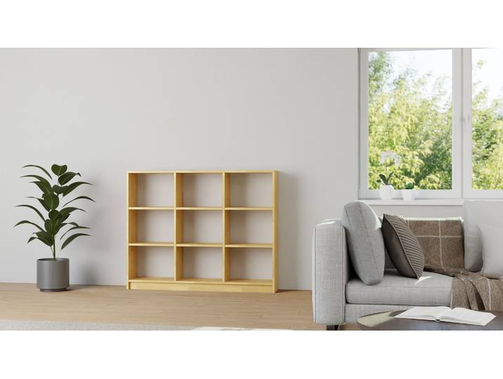 Niedriger Bücherschrank aus Massivholz Buche Natur geölt