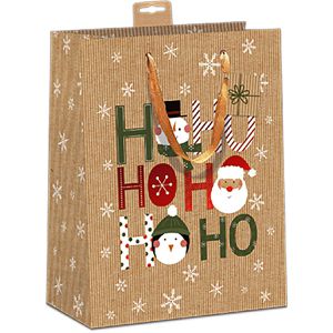 Böttcher-AG Geschenktüte 7522-2502-M, HoHoHo, Geschenktasche, 18 x 23cm, braun