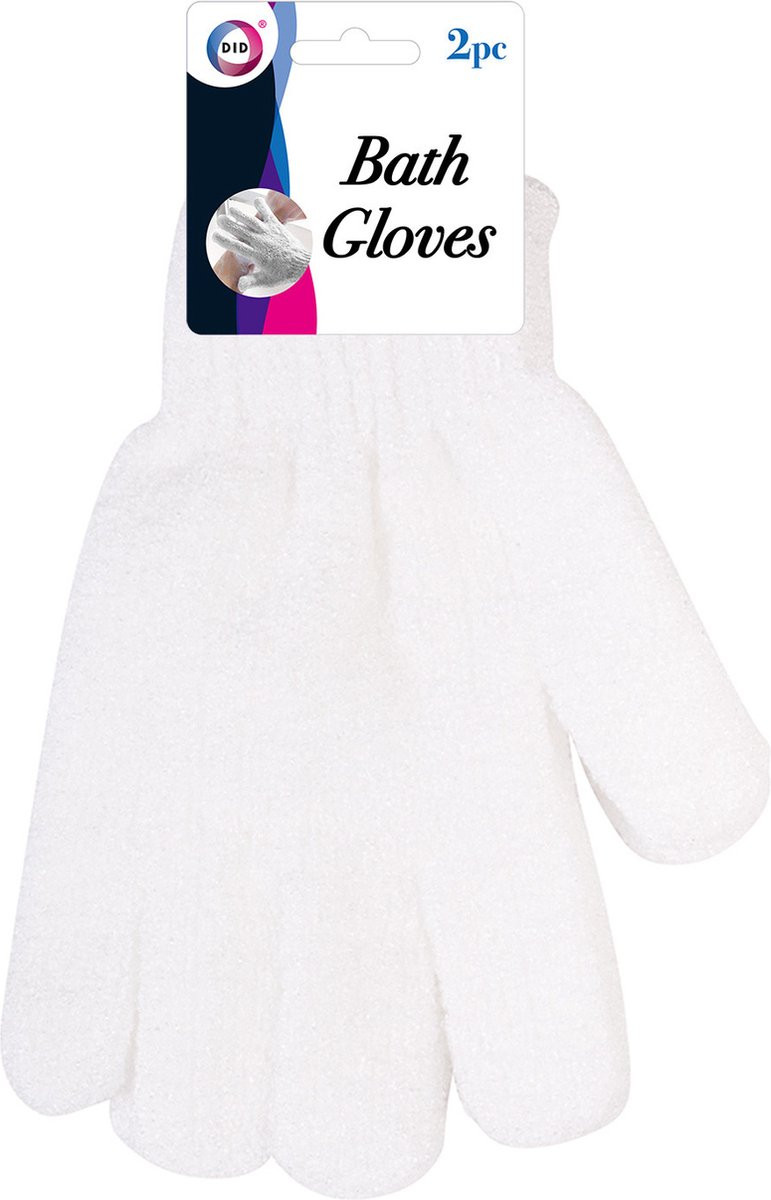 DID Scrub washandjes voor volwassenen - 2 stuks - wit