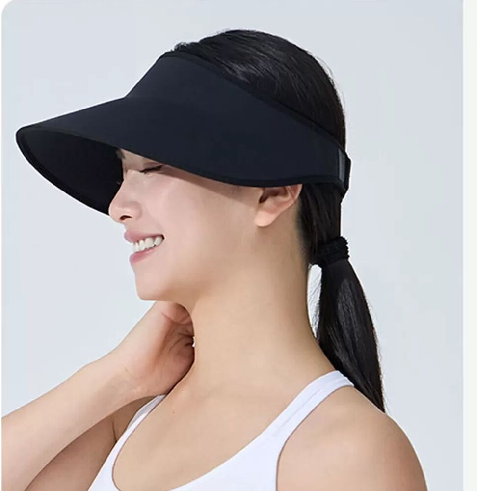 INF Chapeau de soleil avec masque magnétique en soie glacée - Protection UV respirante Blanc + rose