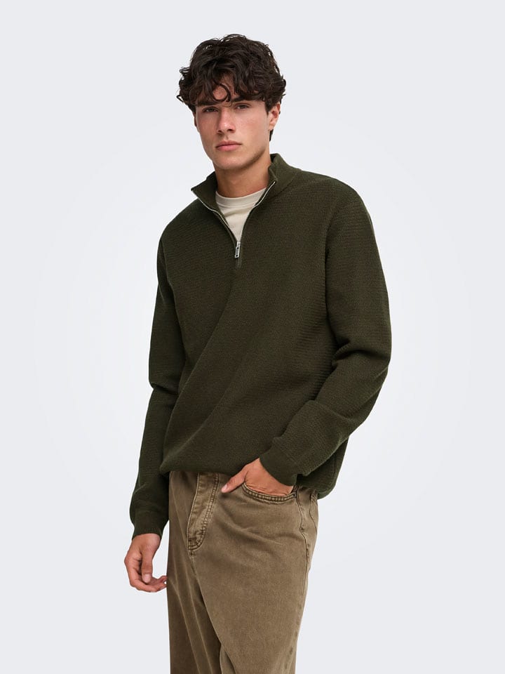 ONLY & SONS Pullover "Carter" in Khaki - S
