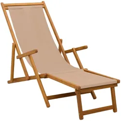 vidaXL, Liegestuhl, Stabiler Eukalyptus-Holz-Sonnenlieger (200 cm)