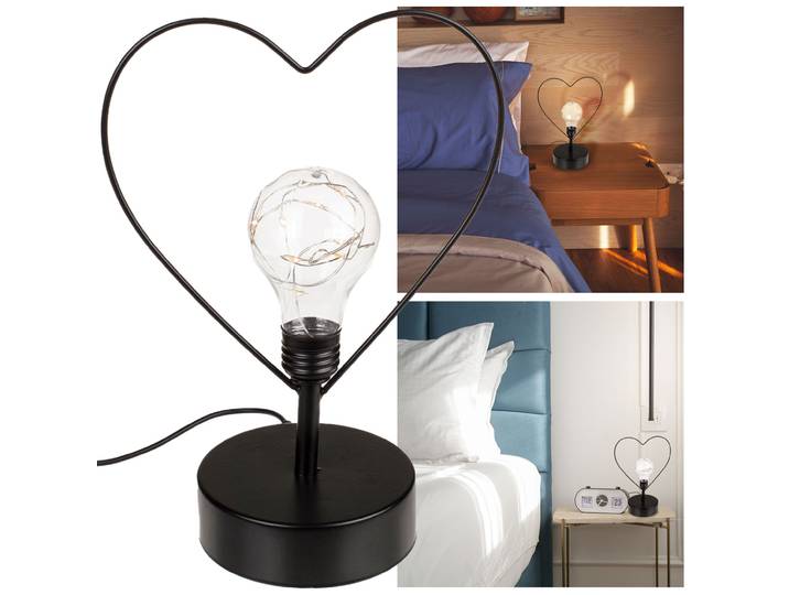 Tischleuchte Herz mit 8 LEDs und USB-Kabel