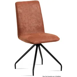 ESSZIMMERSTUHL (4er-Set) Desiri 47x92x60 Schwarz/Cognac