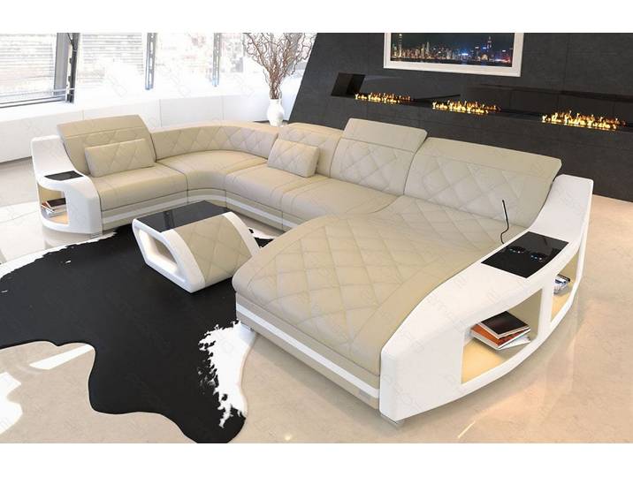 Wohnlandschaft Swing U-Form aus Leder