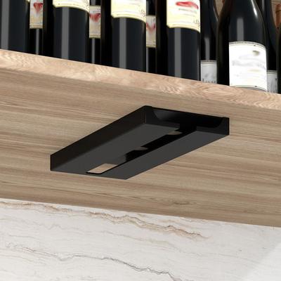Multisell Products Hub Space Saving Stemware Wall Display Reinforced Plastic Wine Glass Holder For Kitchen & Bar Storage black