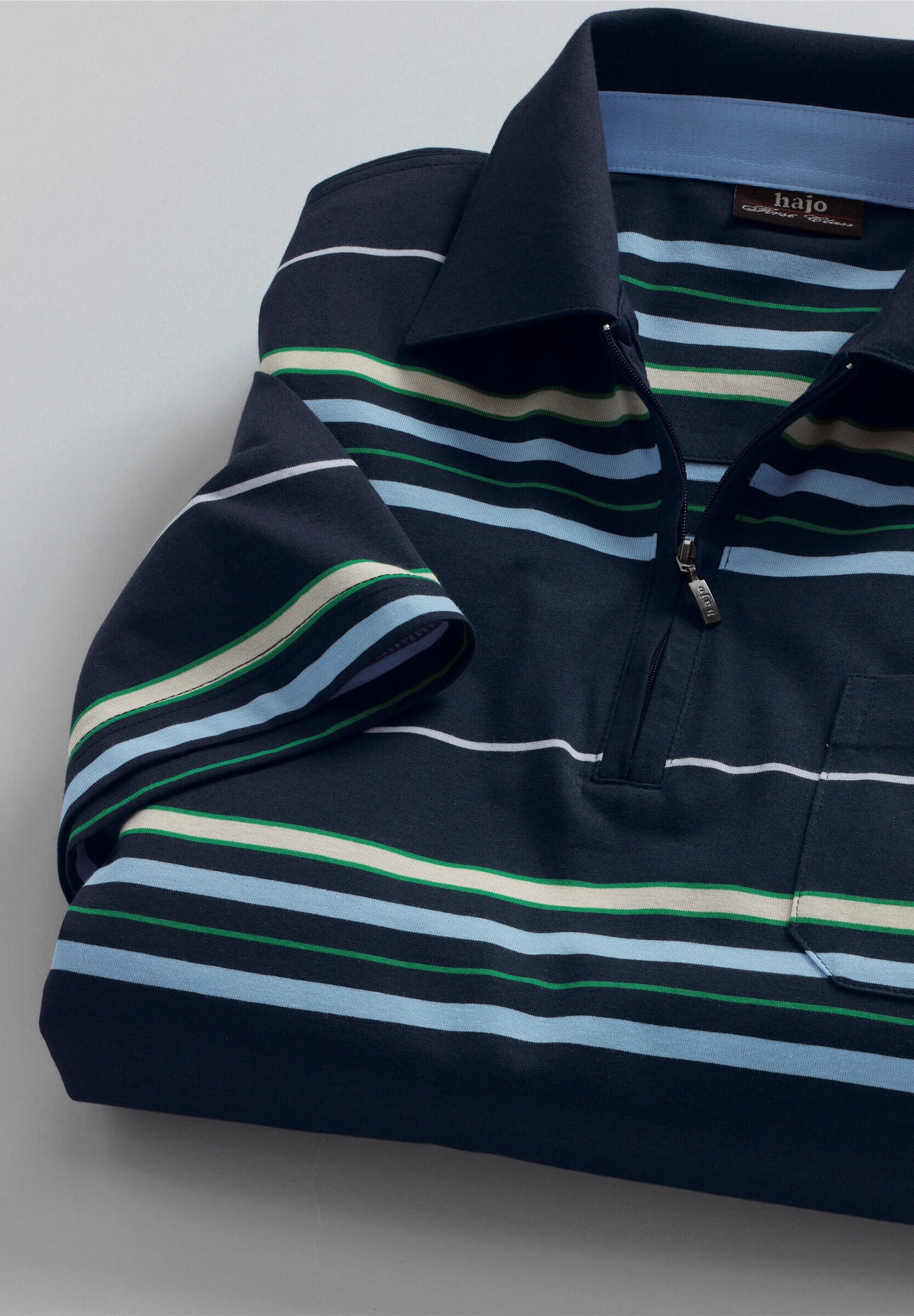 Poloshirt HAJO "Poloshirt Poloshirt", Herren, Gr. 44, blau (marine), Basic, gerade, Shirts Poloshirt