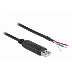 Delock USB-Kabel USB 2.0 USB-A Stecker, offene Kabelenden 0.50 m Schwarz Geschirmt 63497