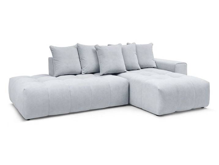 Ecksofa BOBOCHIC MONT-BLANC Samt hellgrau