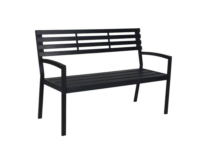 Gartenbank WPC & Metall Schwarz